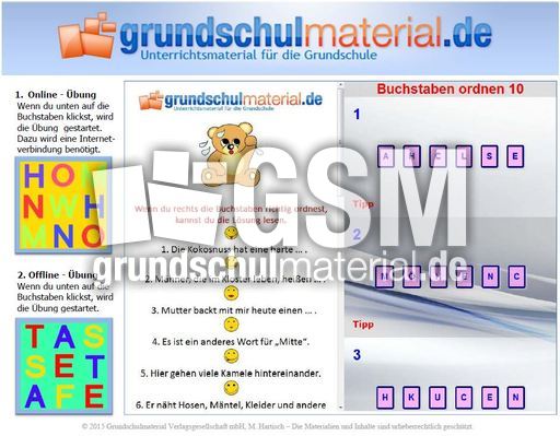 Buchstaben ordnen 10.7z